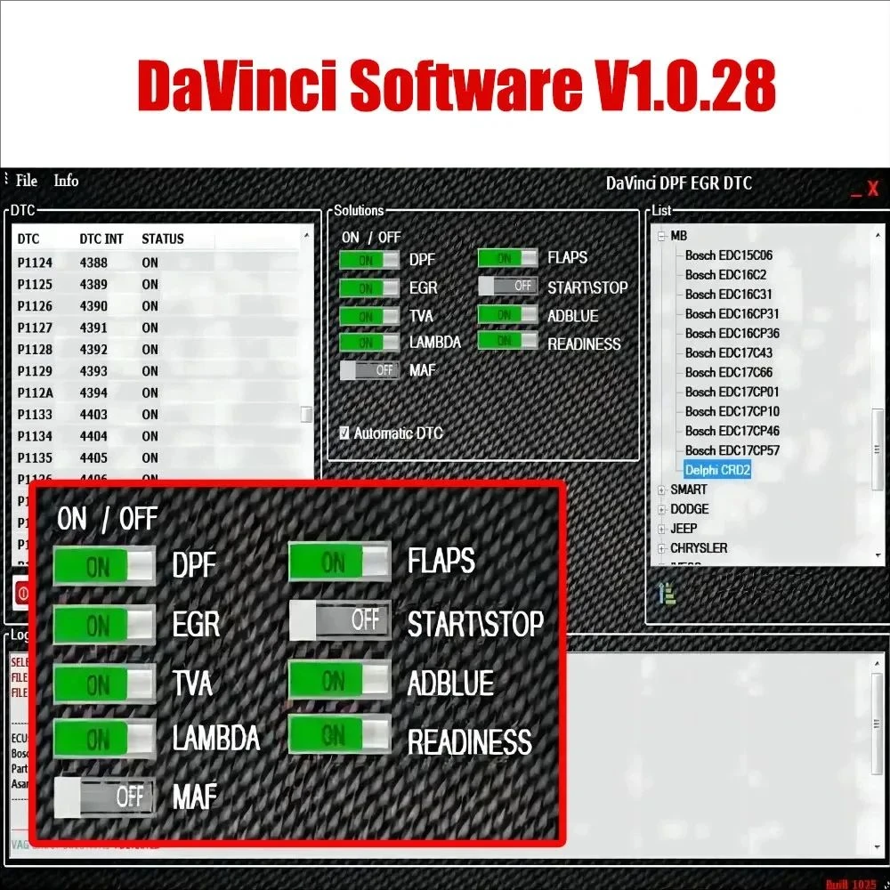 Davinci 1.0.28 PRO CHIPTUNING REMAPPING DAVINCI REMAP Repair Software Support Win 7/10/11 Davinci 1.0.30 Work on KESS/KTAG