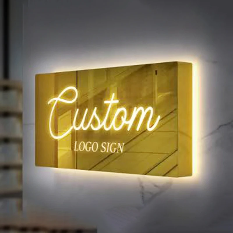 Business sign custom logo letter beauty salon 3d l backlit signwall logo sign Large Personalized  Led Light For shop Hotel Salon
