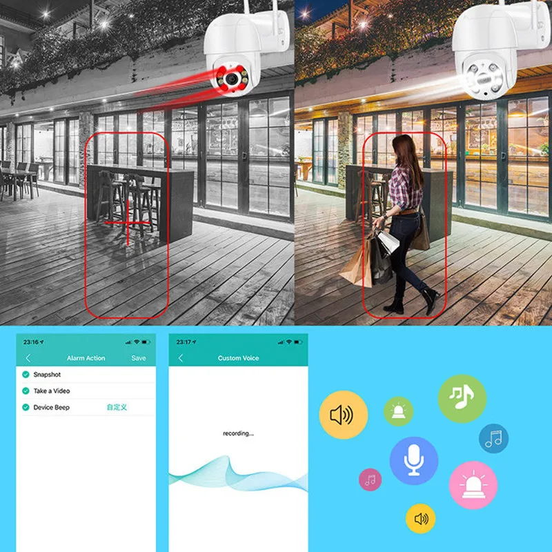 8MP 4K Wireless PTZ Camera HD 1080P Color Night Vision Wifi IP Camera Outdoor 5MP Ai Auto Tracking CCTV Surveillance Cam iCsee-4