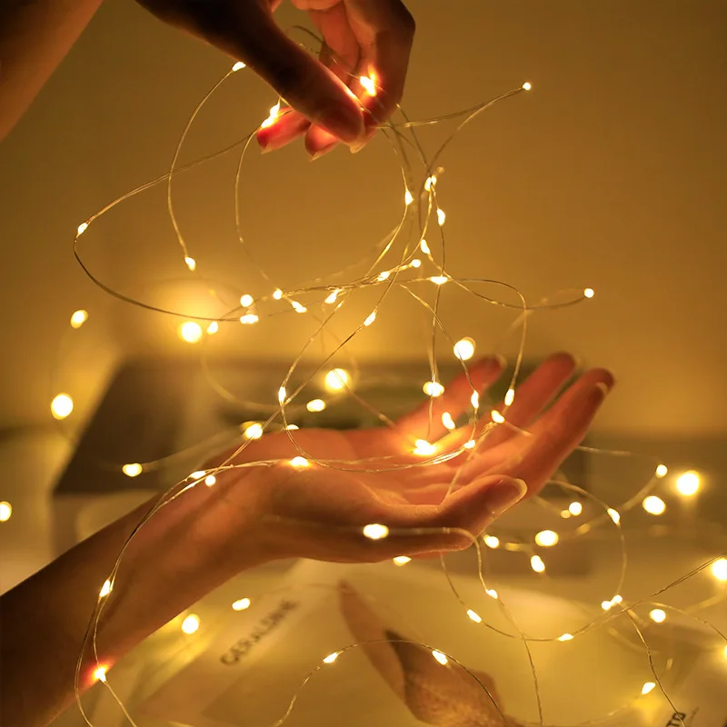 10pcs LED String Lights Battery Powered Colored Atmosphere Fairy Garlands Light  For Outdoor Room Wedding Party Festival Decor-3
