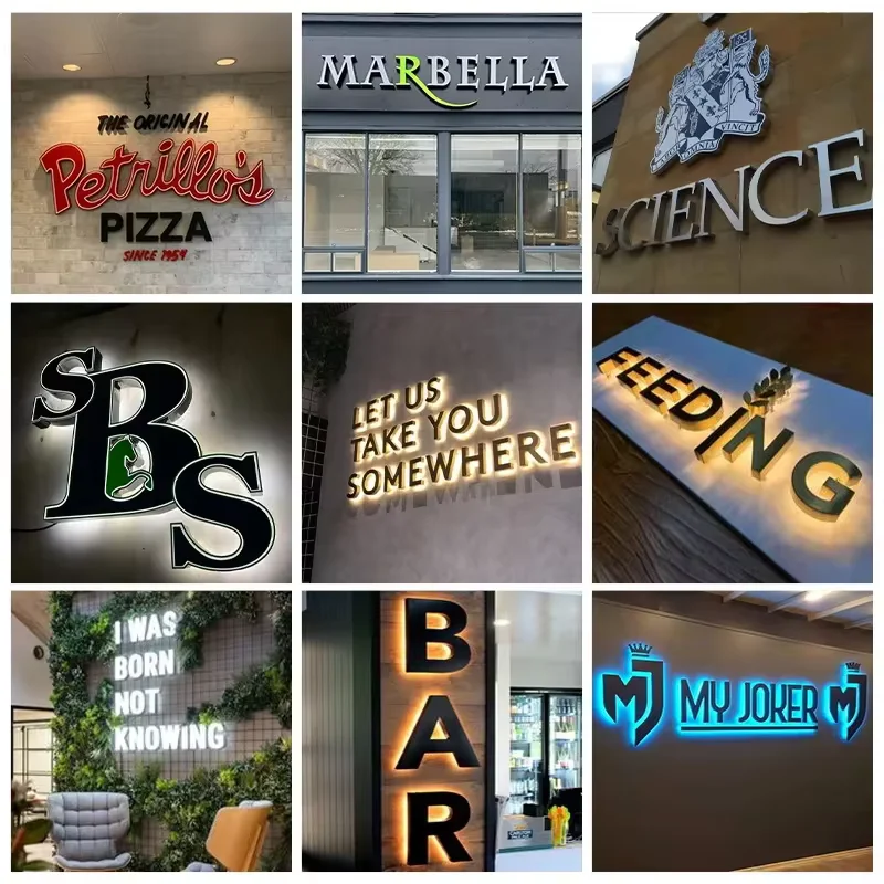 Business sign custom logo letter beauty salon 3d l backlit signwall logo sign Large Personalized  Led Light For shop Hotel Salon-6