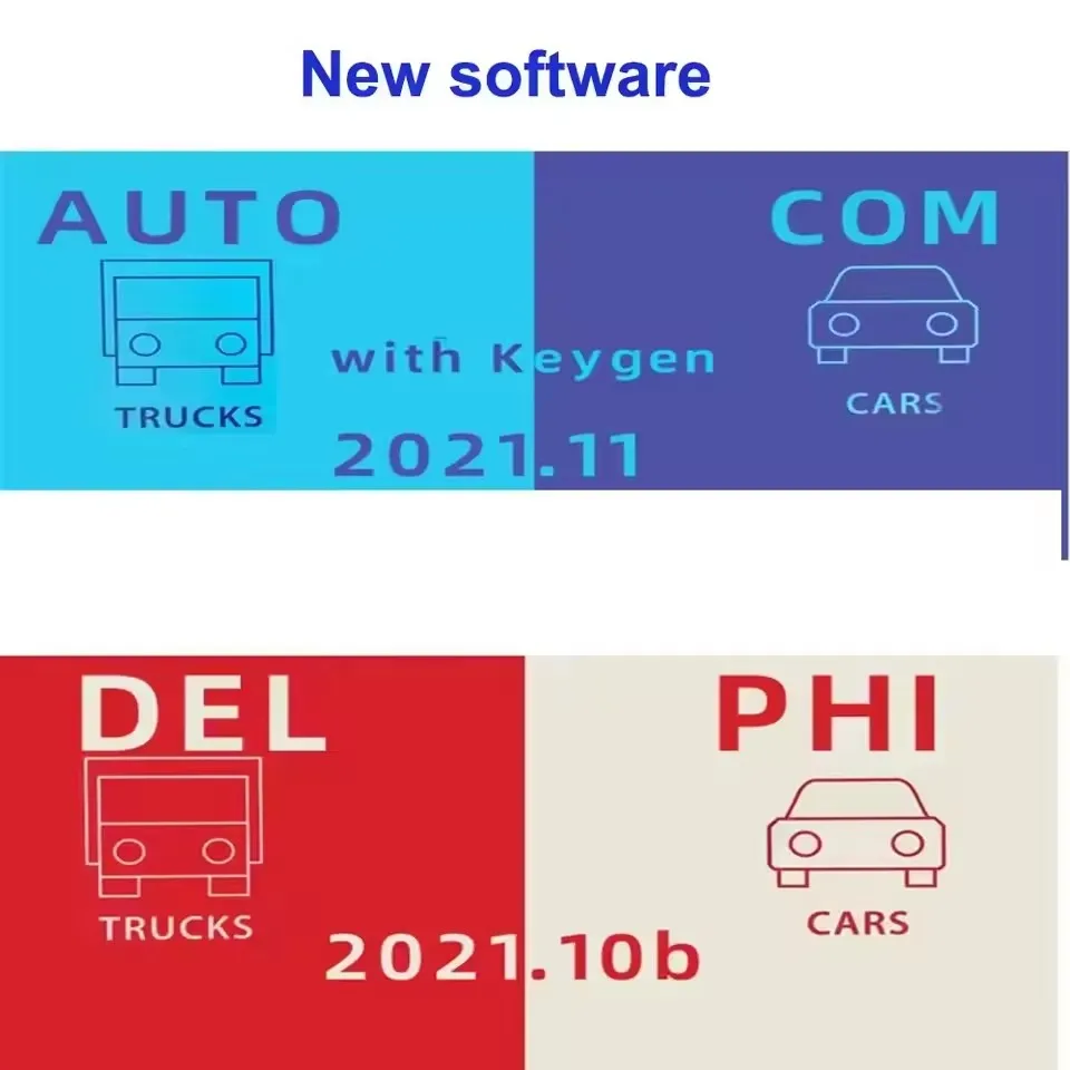 2025 Newest Delphis 2021.10b with keygen Software DS 150 Autocoms 2021.11 Codings OBD2 Diagnostic tool Compatible with Bluetooth-4