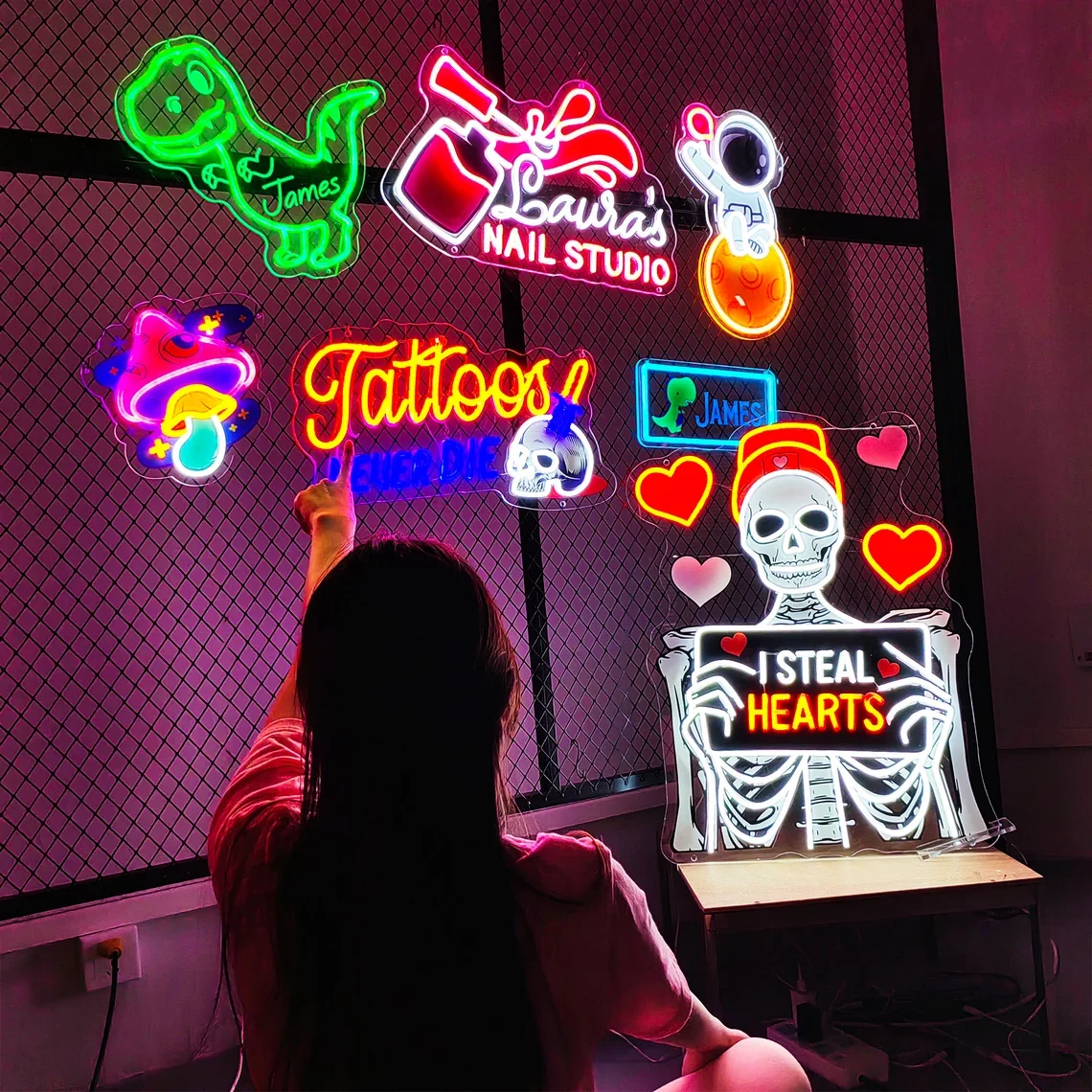 Custom Neon Sign Can UV Print Business Logo Neon Letters  For Wedding Home Decor Bar Japanese Anime Signage Used Indoor Outdoor-5