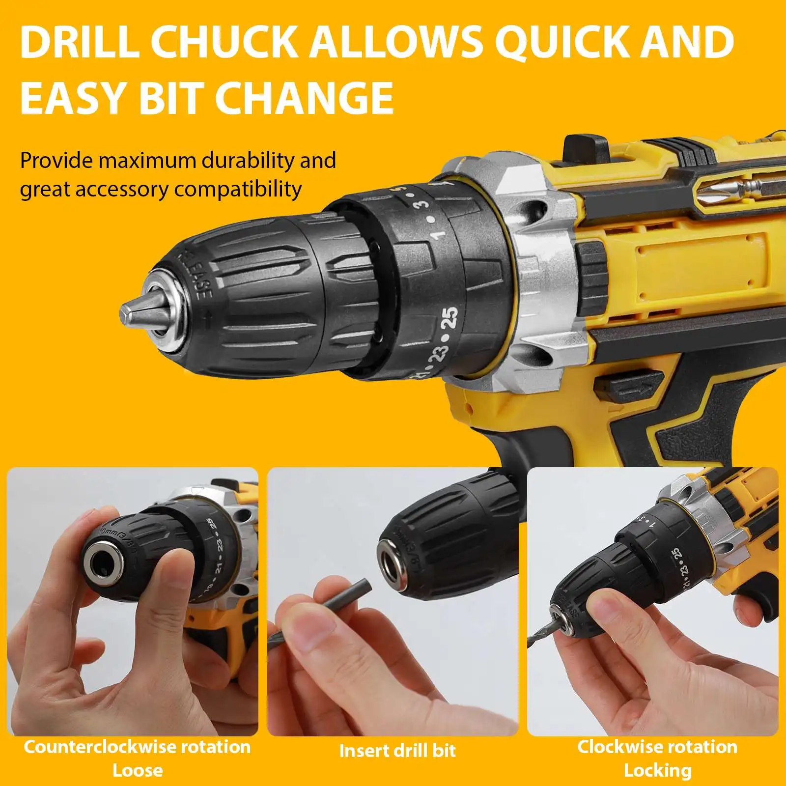 28V Cordless Impact Electric Electric driver Electric Hammer drive Mini Wireless Hand steel Lithium-Ion Battery Power tool-6