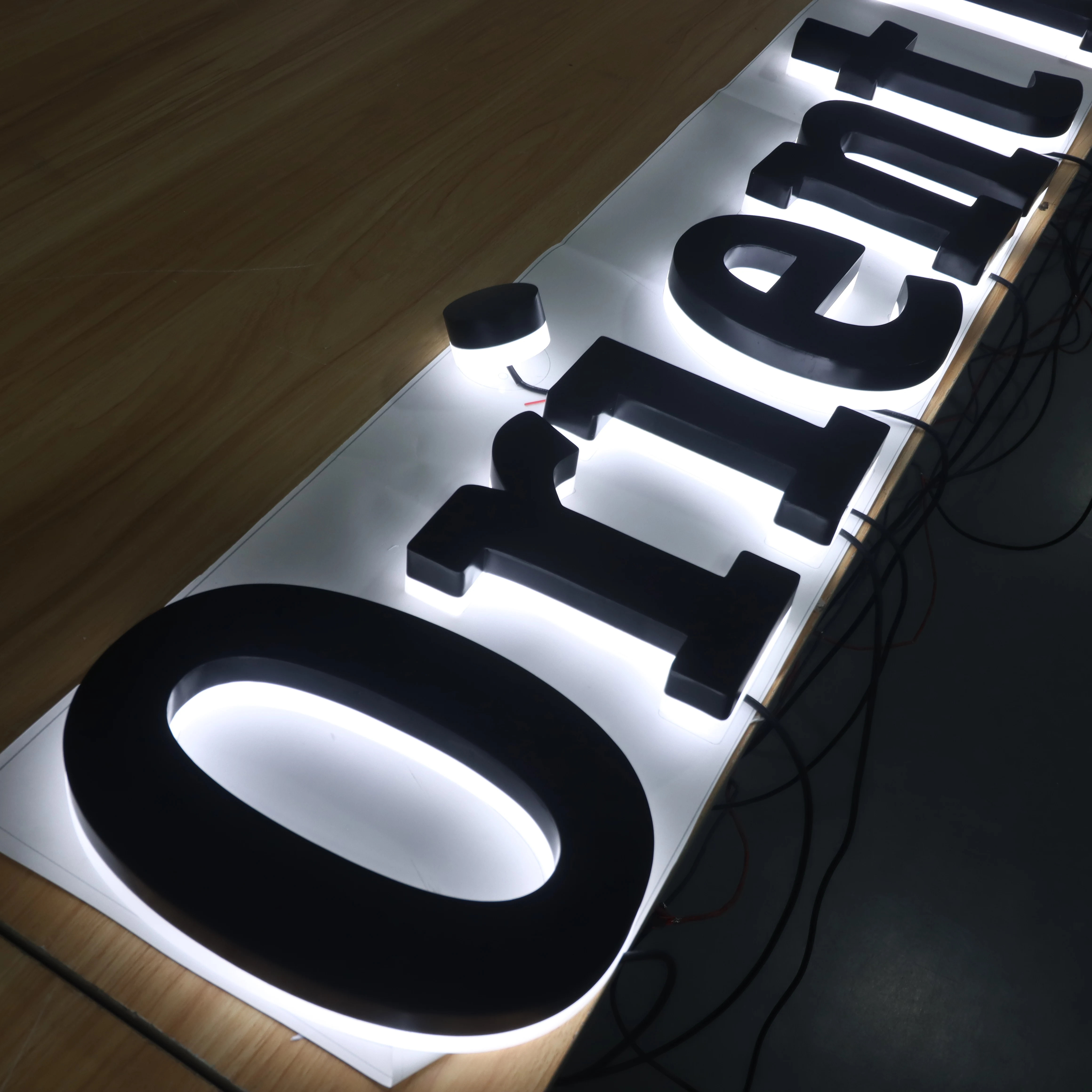 High 3d metal backlit signs customizable store front signage Metal Logo channel Letter business sign custom-2