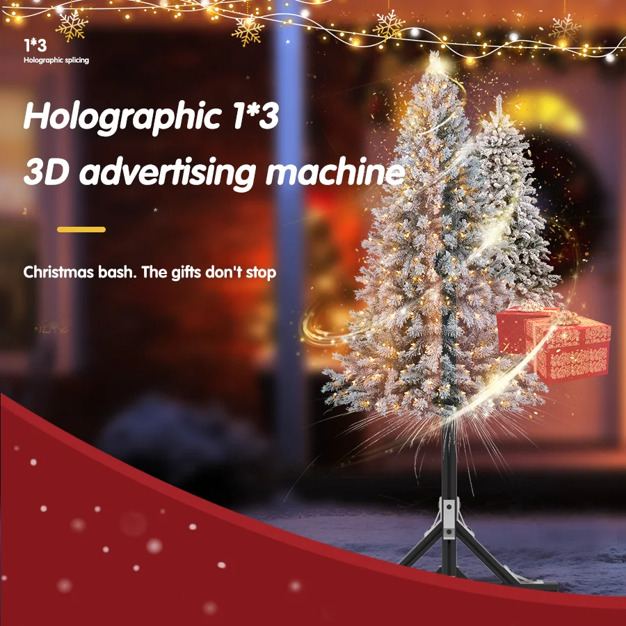 3d Holographic Fan 1X3 50CM LED Screen Sign Light Rotating Imaging Holographic Advertising Projector Commercial Display-2
