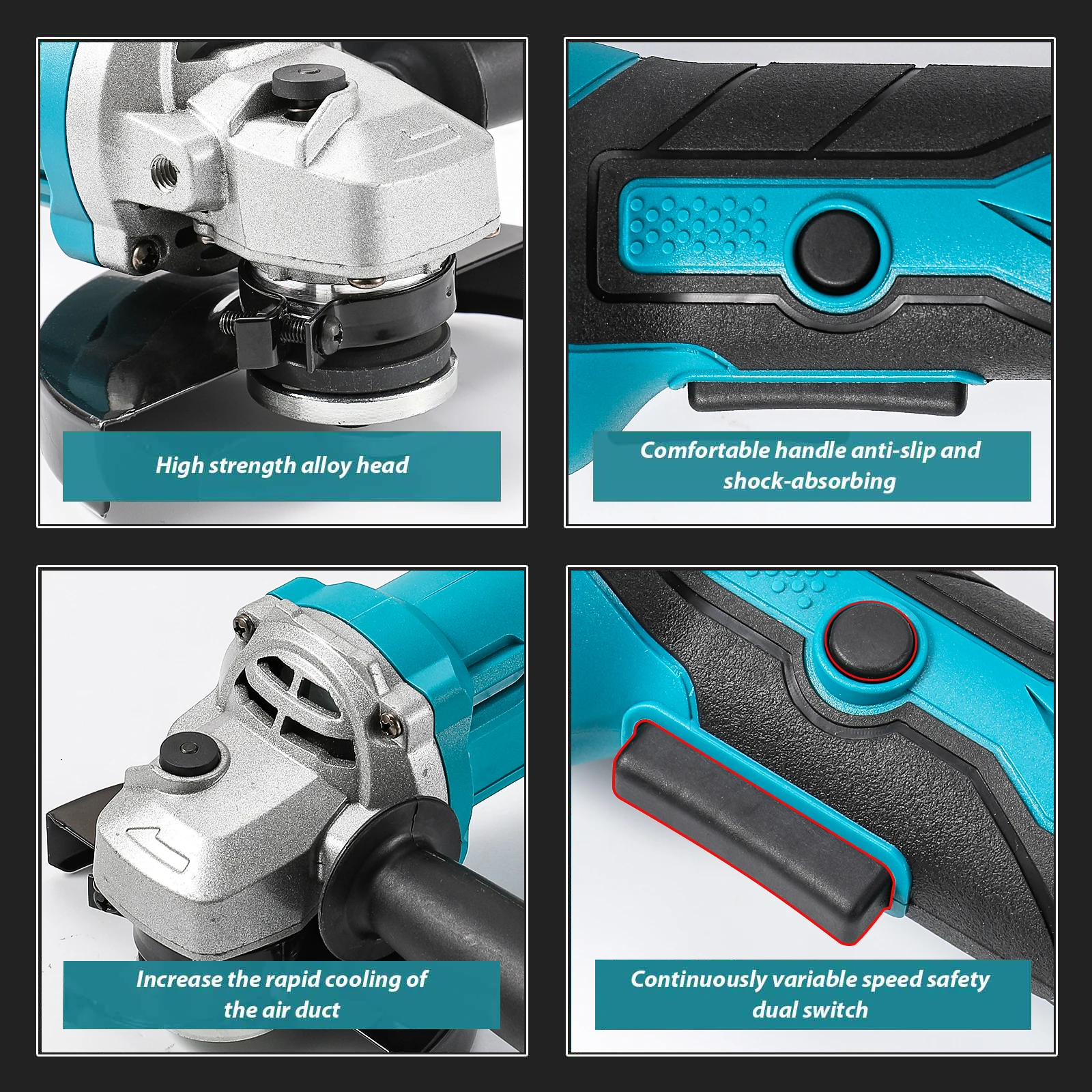 1000W 125MM Brushless Electric Angle Grinder 3 Speeds Grinder Cutting Machine Woodworking Power Tool For Makita 18V Battery-4