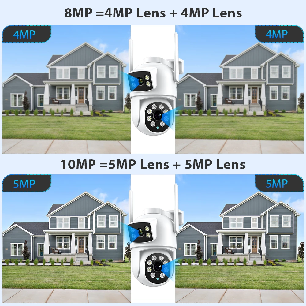 BESDER 4K 8MP Wifi Camera PTZ Outdoor Dual Screen Human Detection Dual Lenses 10MP Security Protection IP Camera Audio O-Kam Pro-2