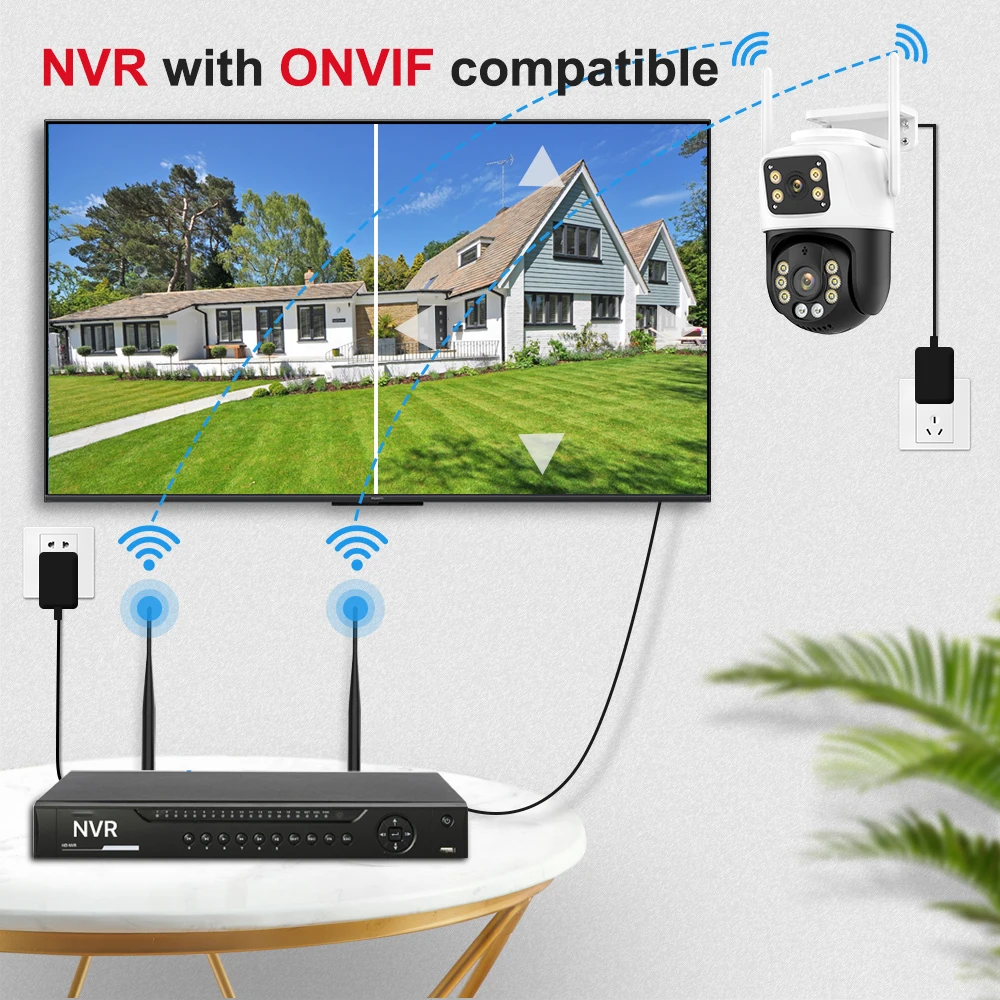 Dual Lens 360º Wifi Camera IP66 Security Protection 8MP 4K Wireless Outdoor Human Detection ICSEE Video Surveillance PTZ Camera-5