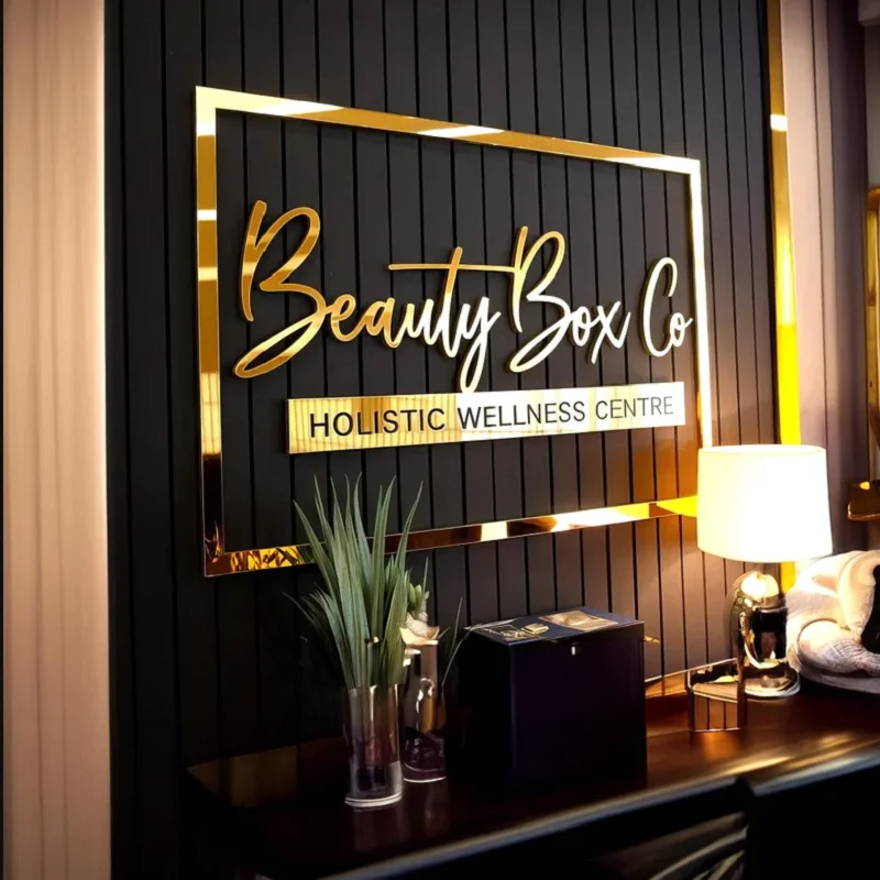 Custom Logo Letters Metal Office Reception Sign Building Signage Beauty Salon Logo Wall Sign Advertising Acrylic Sign-2