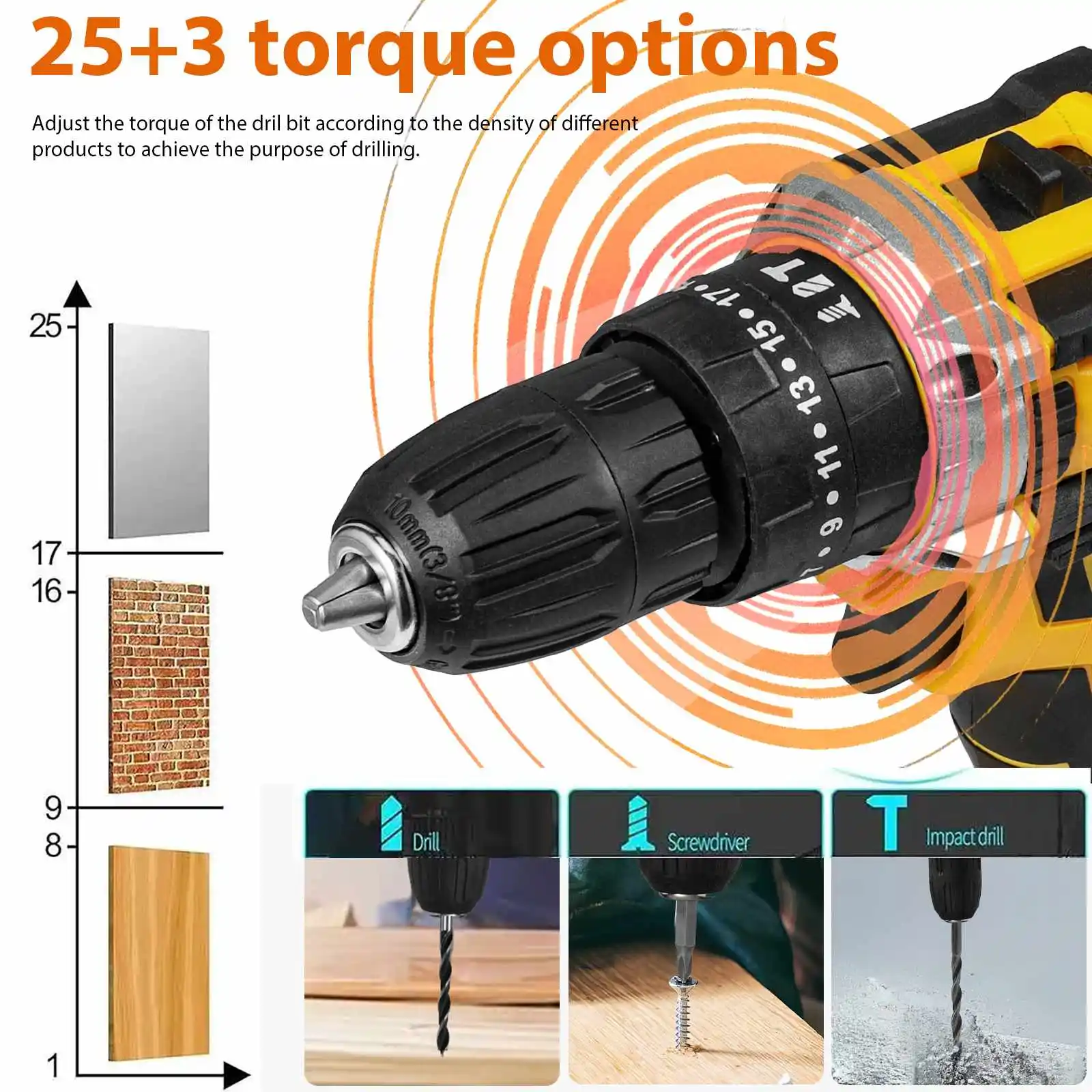28V Cordless Impact Electric Electric driver Electric Hammer drive Mini Wireless Hand steel Lithium-Ion Battery Power tool-3