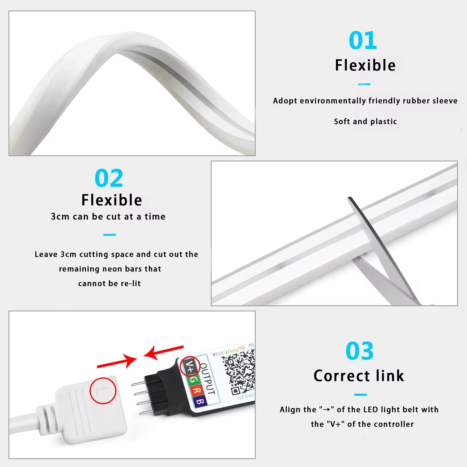 DC5V RGBIC Neon LED Strip Lights Neon Rope Light with Music Sync DIY RGBIC Dreamcolor Chasing Strip Tape for Home Decor Lighting-4