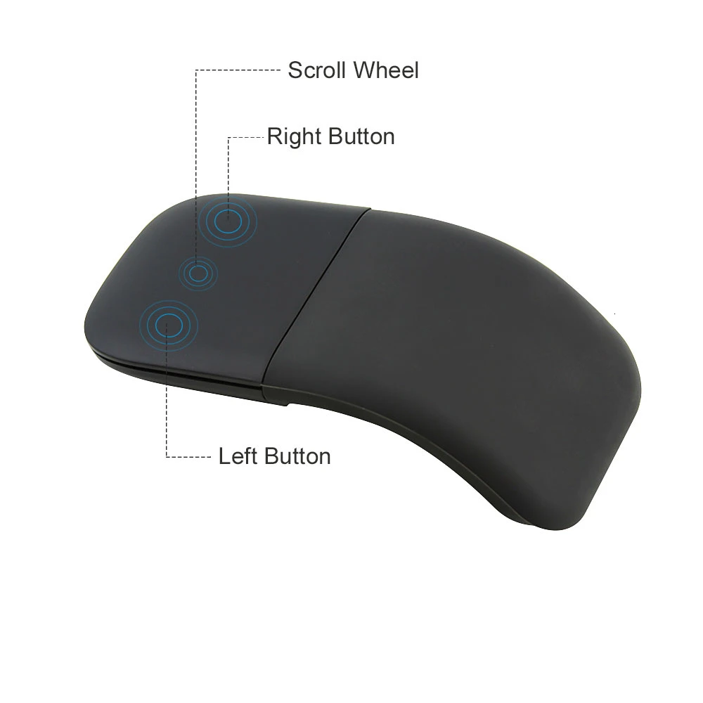 Bluetooth 4.0 Folding Wireless Mouse Arc Touch Roller Computer Silent Mouse Ergonomic Slim Laser Mini Mice For Microsoft Surface-2