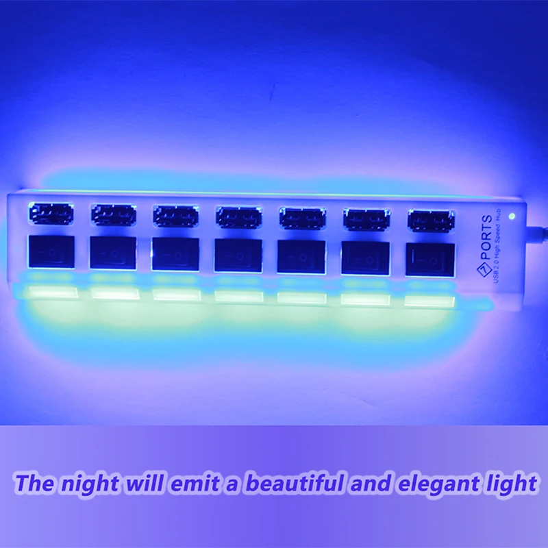 USB 2.0 Hub USB Hub 2.0 Multi USB Splitter Hub Use Power Adapter 4/7 Port Multiple Expander 2.0 USB Hub with Switch for PC-6