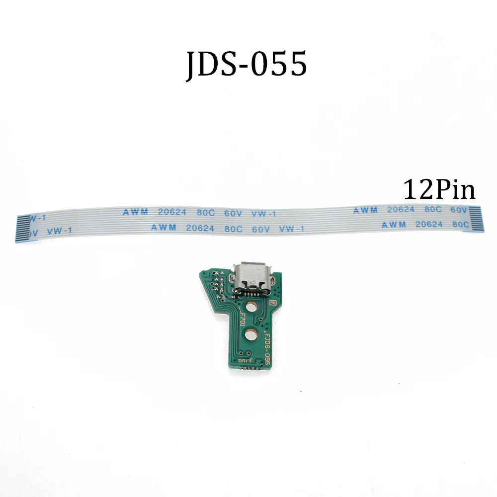 TingDong For PS4 Controller Micro USB Charging Board Port Socket jack Dock 12Pin 14Pin JDS 001 011 030 040 055 Connector Cable-6