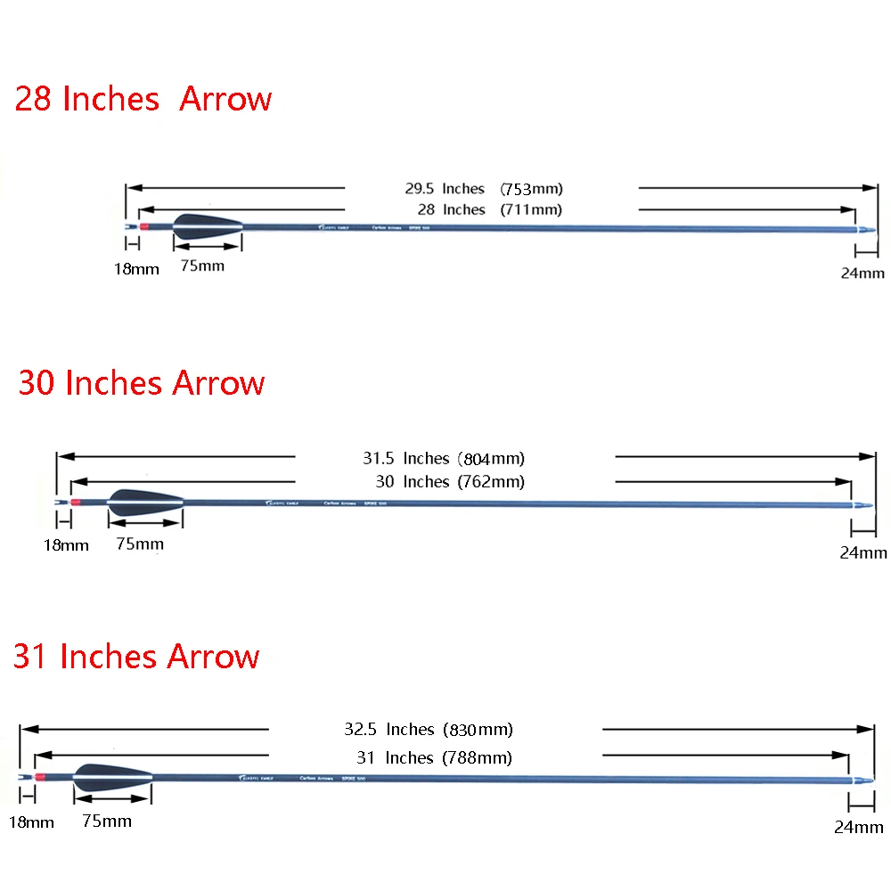6/12/24/30PCS ID 6.2mm Carbon Arrows Archery Arrow Shooting Hunting Bow TPU Feather 28/30/31 Inch Shaft Replaceable arrowhead-2