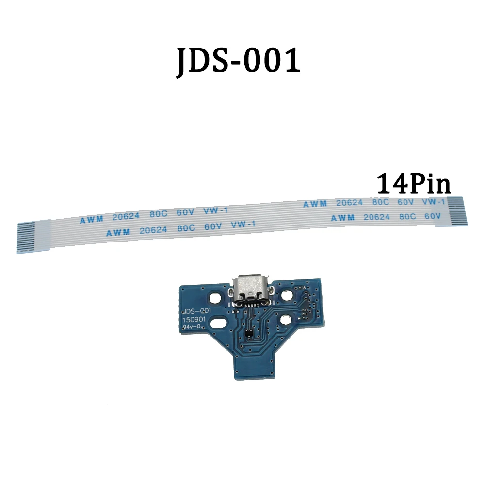 TingDong For PS4 Controller Micro USB Charging Board Port Socket jack Dock 12Pin 14Pin JDS 001 011 030 040 055 Connector Cable-3