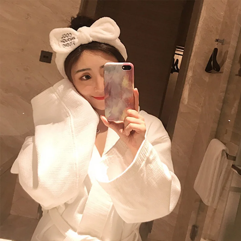 Wash Face Hair Holder Hairbands Soft Warm Coral Fleece Bow Animal Ears Headband For Women Girls Turban Fashion Hair Accessories-2