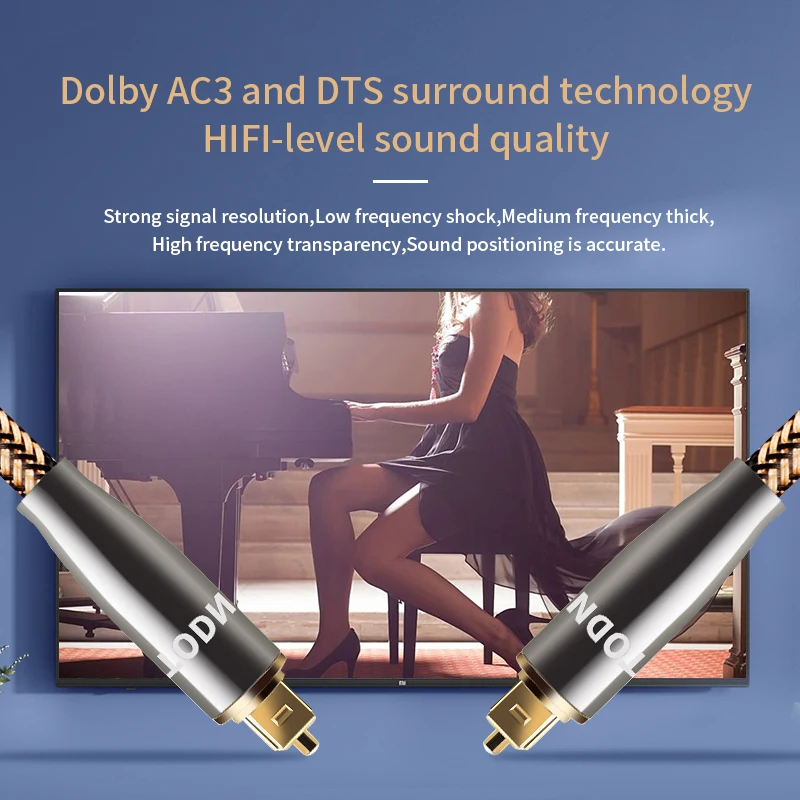 TODN Digital Optical Audio Toslink Cable Hi-end Fiber Optic Audio Cable for HIFI Video DVD TV DTS Dolby 5.1 7.1-3