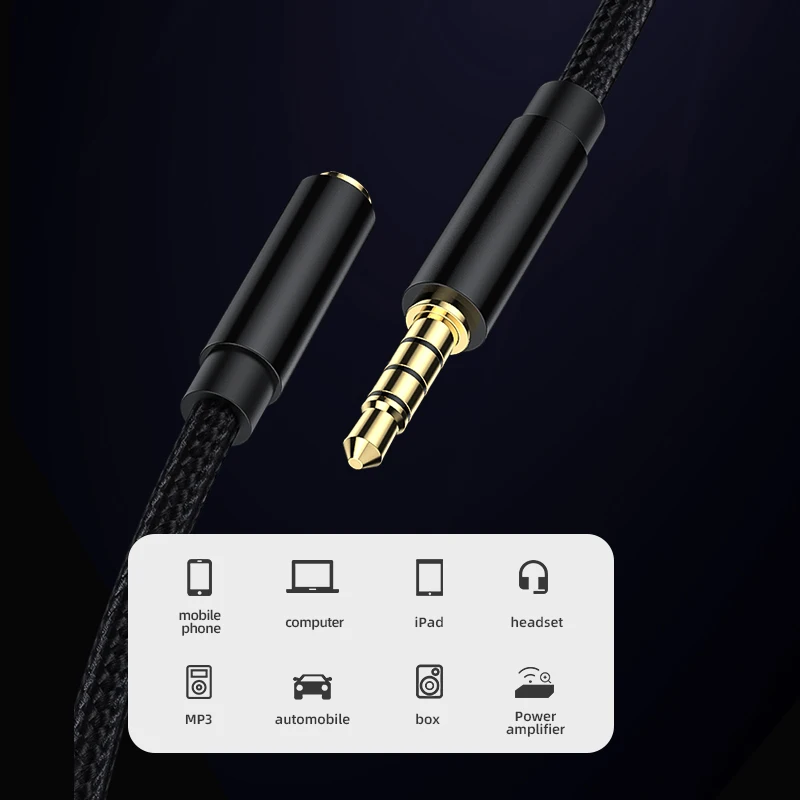 3.5mm Jack Aux Cable Audio Extension Cable For Headphones Speaker Extender Cord For Mobile Phone Car PC Amplifier MP3/MP4 Player-4