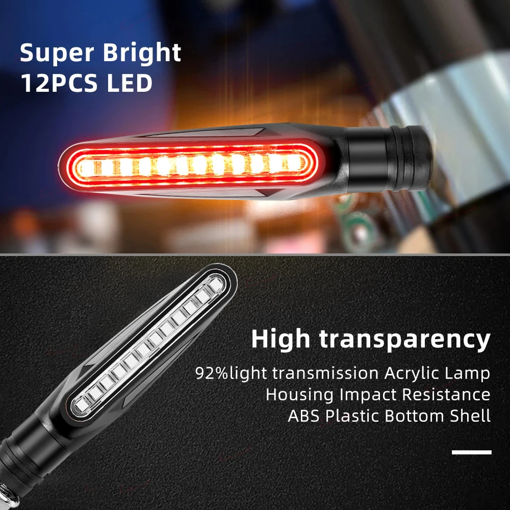 Motorcycle Led Turn Signals Directional Indicators Flashing Rear Tail Brake Flasher Light Stop Signal Light Motorcycle DRL Lamp-4