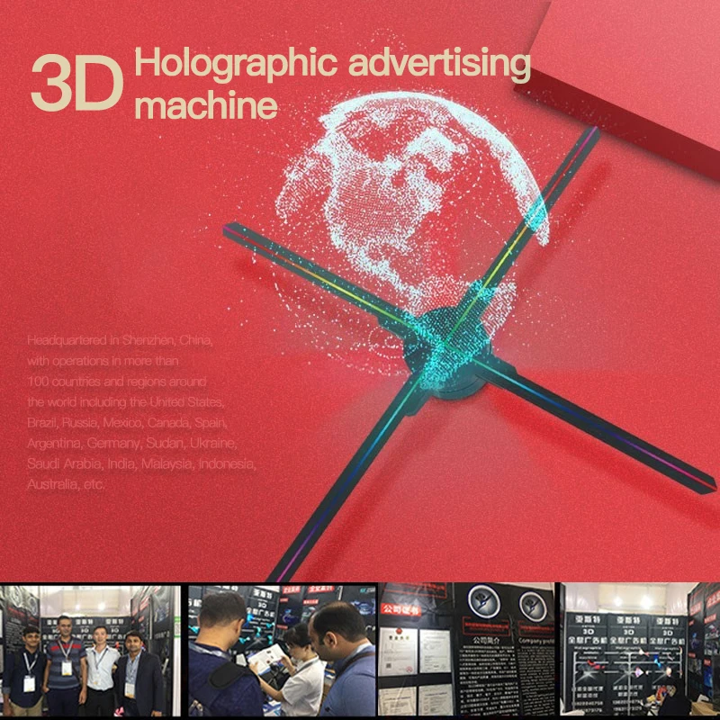 3D holographic fan projector advertising display lights 3D hologram  advertising lights decorative commercial promotional lights-2
