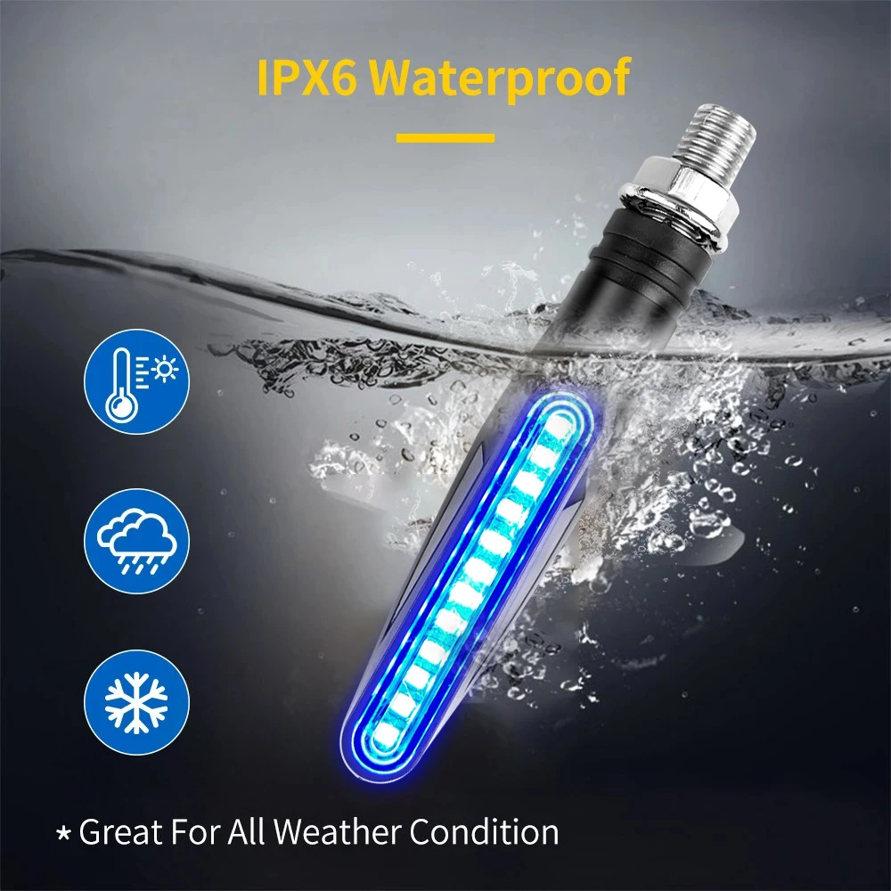 Motorcycle Led Turn Signals Directional Indicators Flashing Rear Tail Brake Flasher Light Stop Signal Light Motorcycle DRL Lamp-5