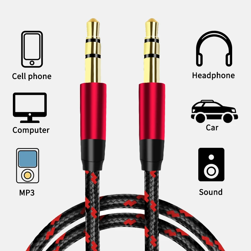 3.5mm Jack Extension Audio Cable Audio Cable Line Aux Cable 0.5m/1m/2m/3m for iPhone Samsung Car Headphone Xiaomi Audio Jack-4