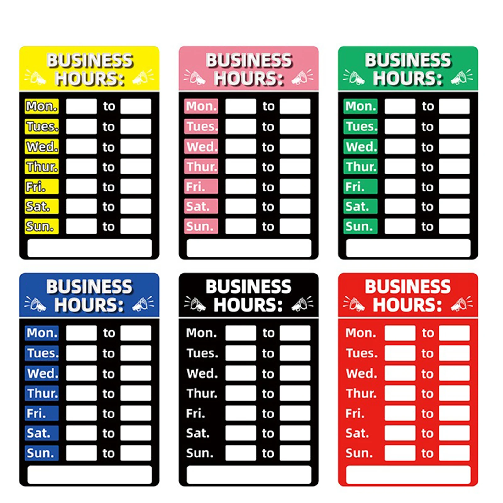 PVC Business Hours Sign with Number Sticker Store Office Window Door Signs Plastic Vinyl Signage Daily Open Times Display-5