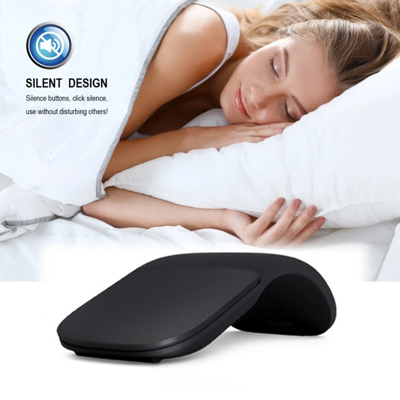 Bluetooth 4.0 Folding Wireless Mouse Arc Touch Roller Computer Silent Mouse Ergonomic Slim Laser Mini Mice For Microsoft Surface-5
