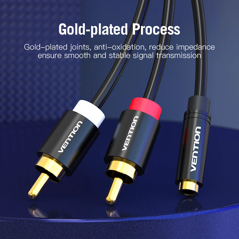 Vention Jack 3.5 mm to 2 RCA Cable Female to Male Audio Cable Aux Splitter for Amplifier TV Home Theater 3.5 Jack Aux Cable RCA-6