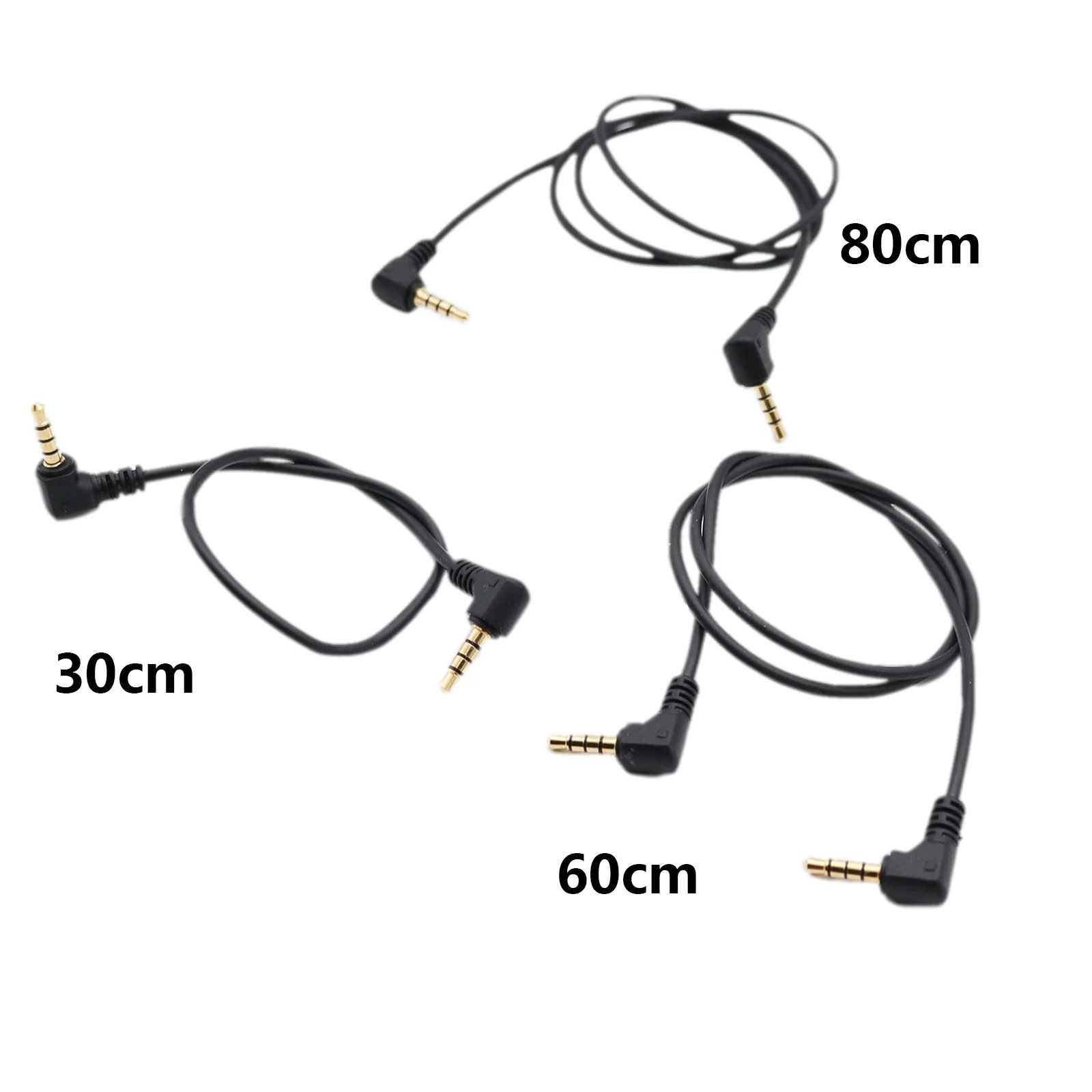 3.5mm TRRS 4 Pole 90° Male Angled to 3.5mm Angled 3 Ring Male Jack Right Angle Audio Converter Adapter Cable Cord Gold