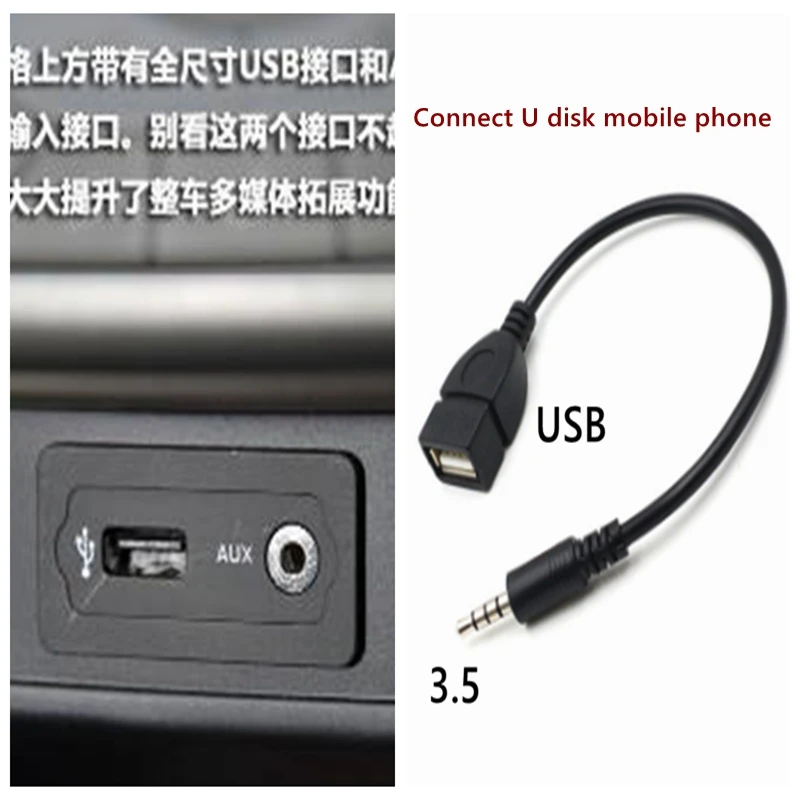 15cm Audio Conversion Line Car AUX Cable A Type OTG Conversion Adapter Female Cable 3.5mm male Audio AUX Jack to USB 2.0 Type-2