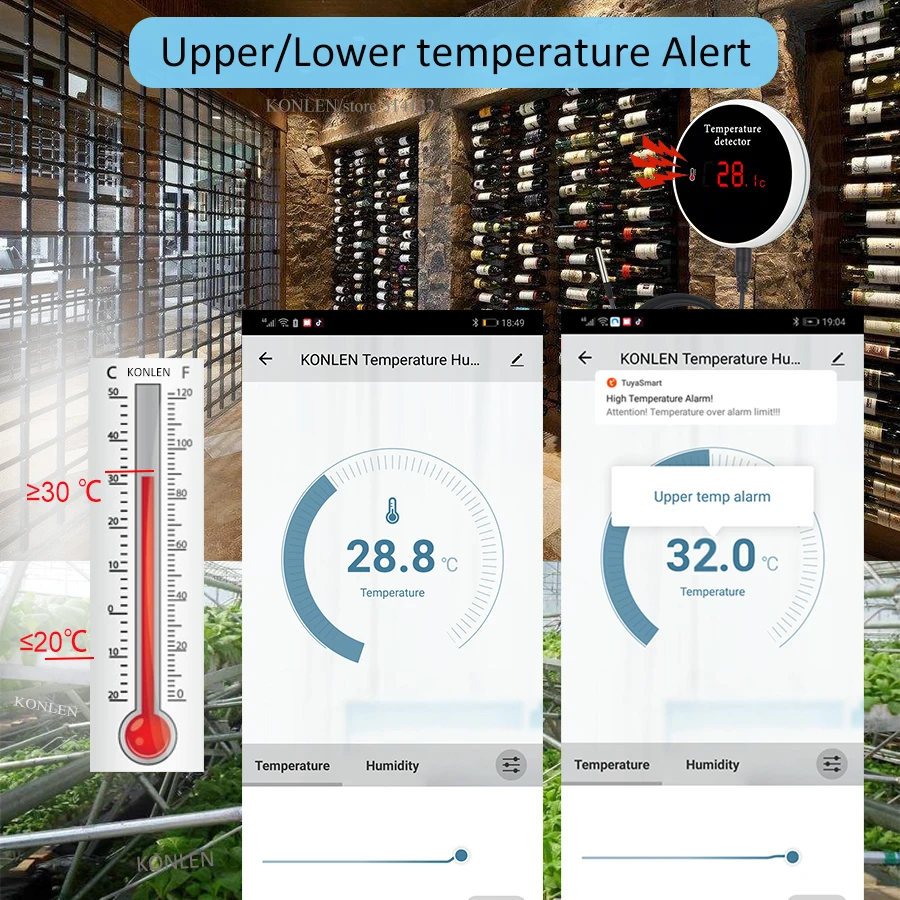 KONLEN Tuya Wifi Temperature Sensor 3m Wire Probe Digital Smartlife Thermometer Smart Home Water Pool Thermostat Remote Alarm-4