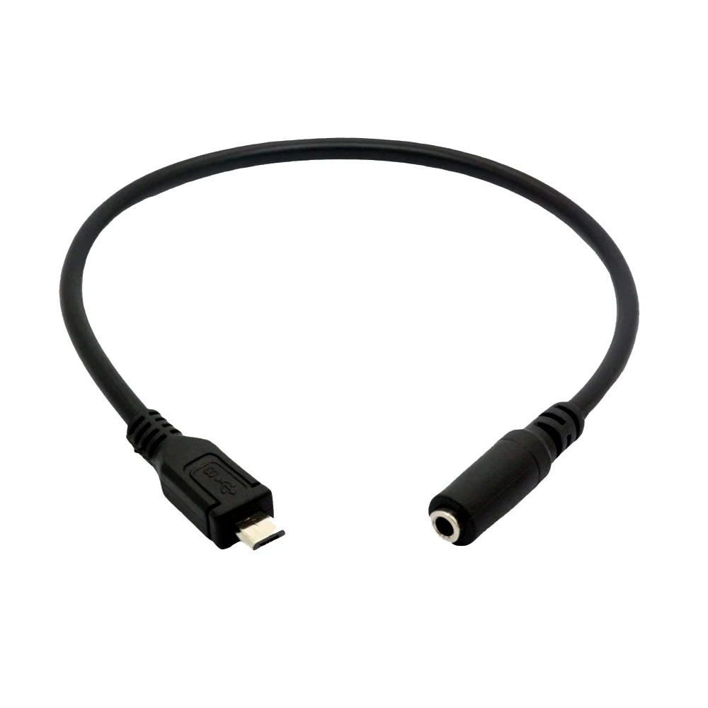 1pc Micro USB Male 5 Pin To 3.5mm Female Jack AUX Audio Sync Headphone Adapter Cable Cord-3