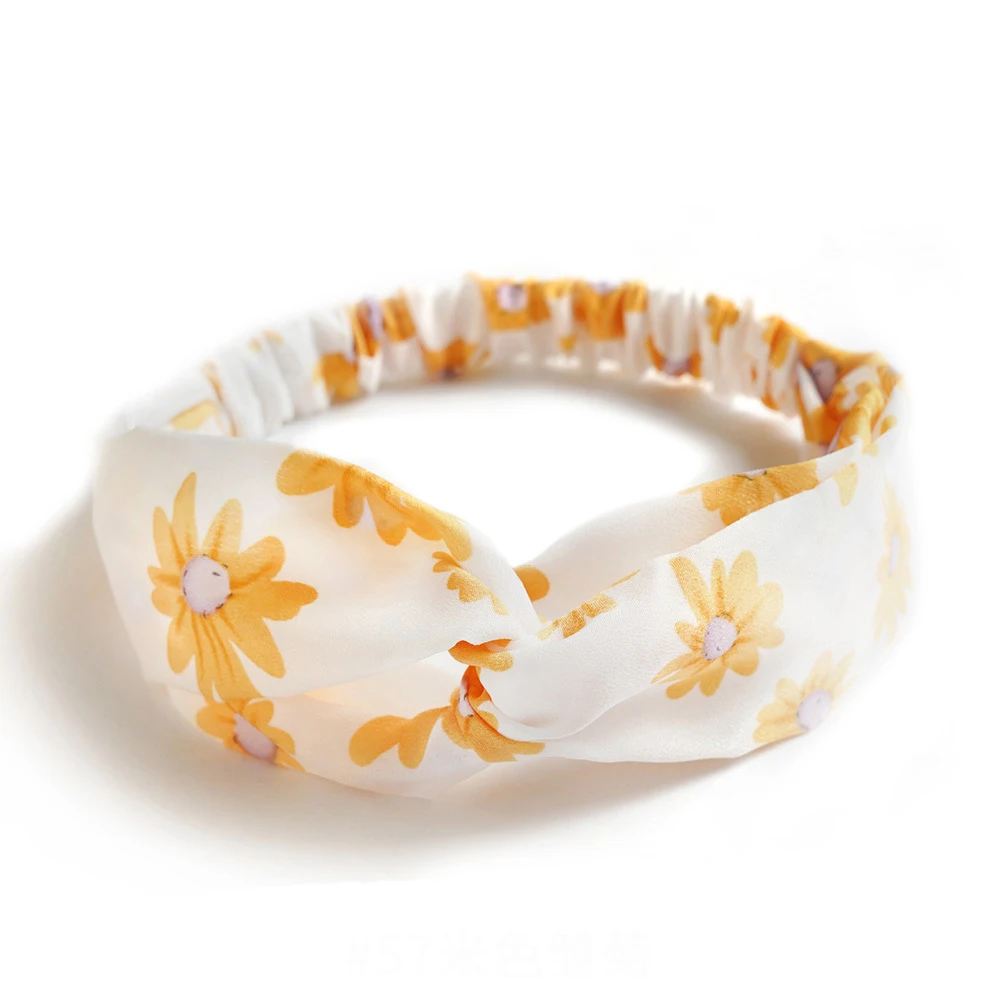 Fashion Women Girls Summer Bohemian Hair Bands Print Headbands Vintage Cross Turban Bandage Bandanas HairBands Hair Accessories-4