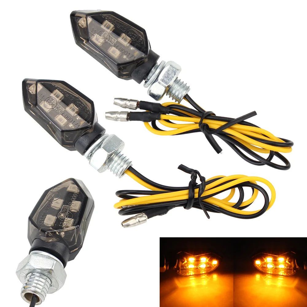 LED Turn Signal Light Super Bright 2pcs Motorcycle Mini Universal Led Motorbike  Lampe Amber Blinker LED Indicators Light-6