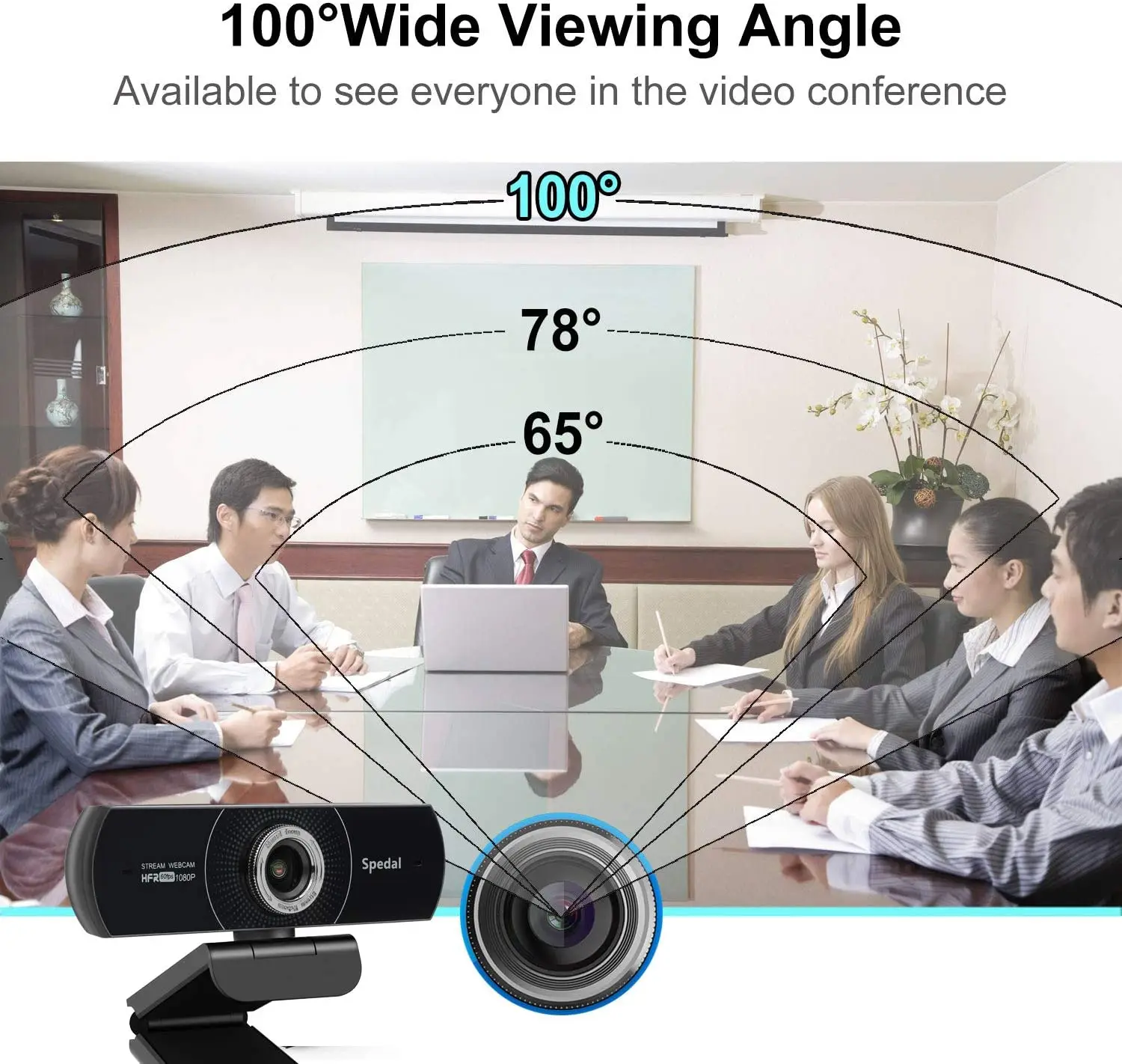 Spedal MF934H 1080P Hd 60fps Webcam with Microphone for Desktop Laptop Computer Meeting Streaming Web Camera Usb [Software]-4
