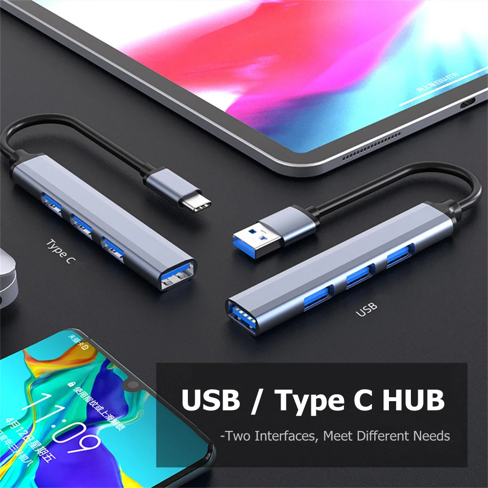 USB Type C HUB 3.0 3.1 4 Port Multi USB Splitter Adapter OTG For HUAWEI Xiaomi Lenovo Macbook PC Computer Accessories-2