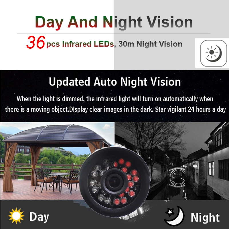 JIENUO AHD Camera Security Surveillance 720P 1080P 4MP 5MP Analog Infrared Night Vision CCTV Outdoor Waterproof 2mp Hd Home Cam-2