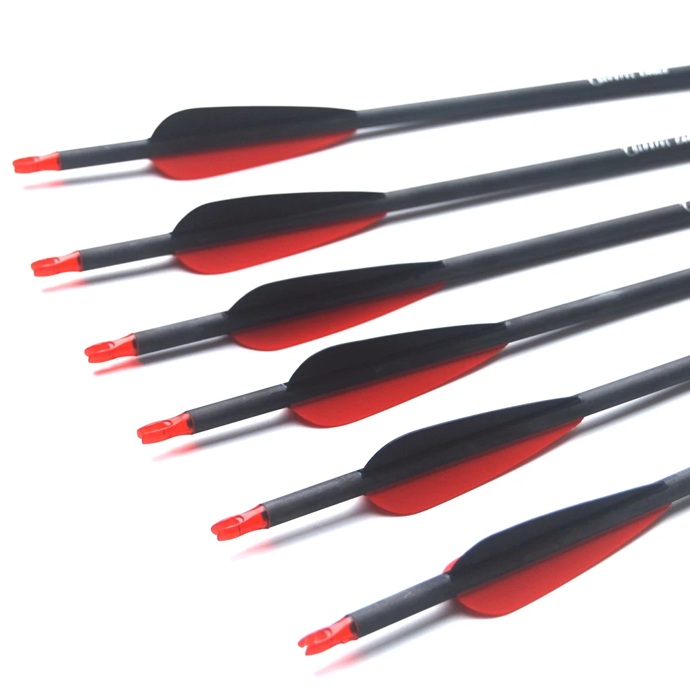 Archery Recurve Compound Bow Arrow Pure Carbon Arrow  ID 7.6mm Spine 300 400, 28