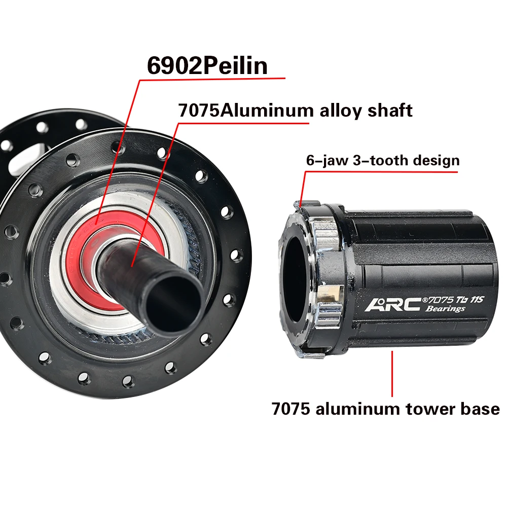 ARC MT009 BOOST Bicycle Hubs MTB BIKE HUB 6 pawls 3 tooth 114 clicks Sealed Bearing 32 Hole For HG 8 9 10 11 MS XD 12S-5