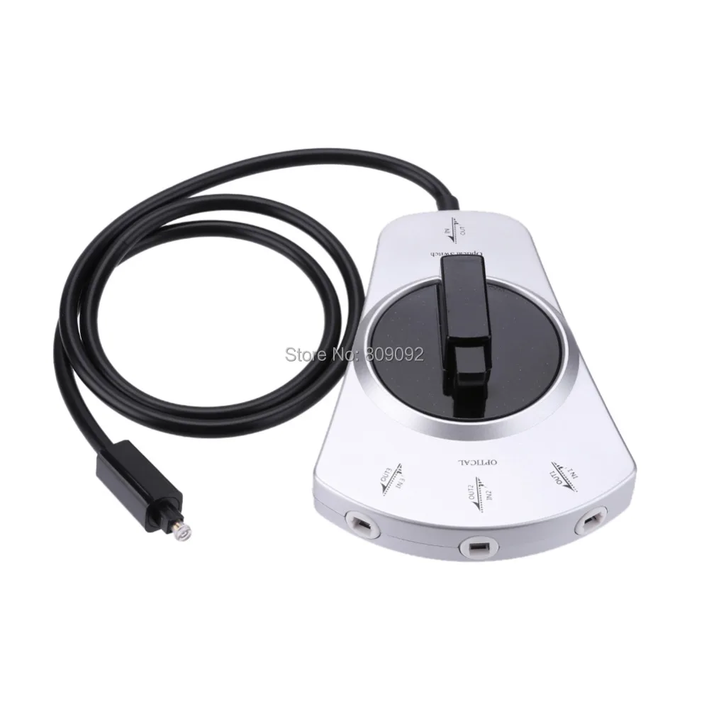 High quality Digital Optical Audio Switch SPDIF Toslink Cable 3-Way Switcher Adapter Selector Hub Box for DVD CD player-6