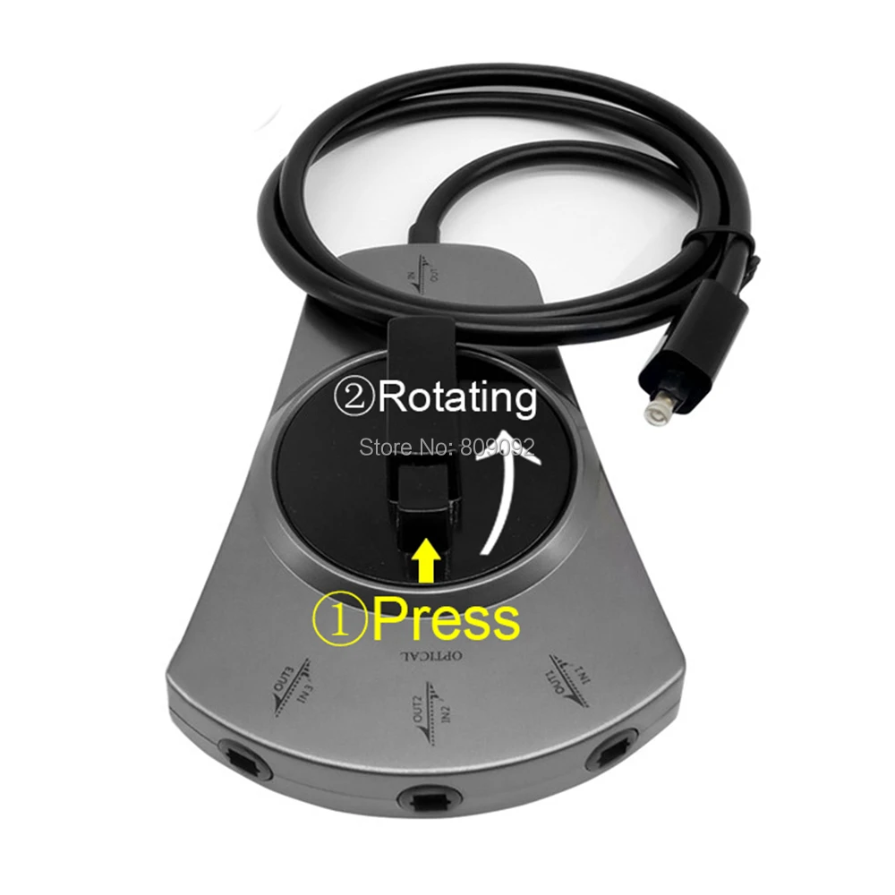 High quality Digital Optical Audio Switch SPDIF Toslink Cable 3-Way Switcher Adapter Selector Hub Box for DVD CD player-5