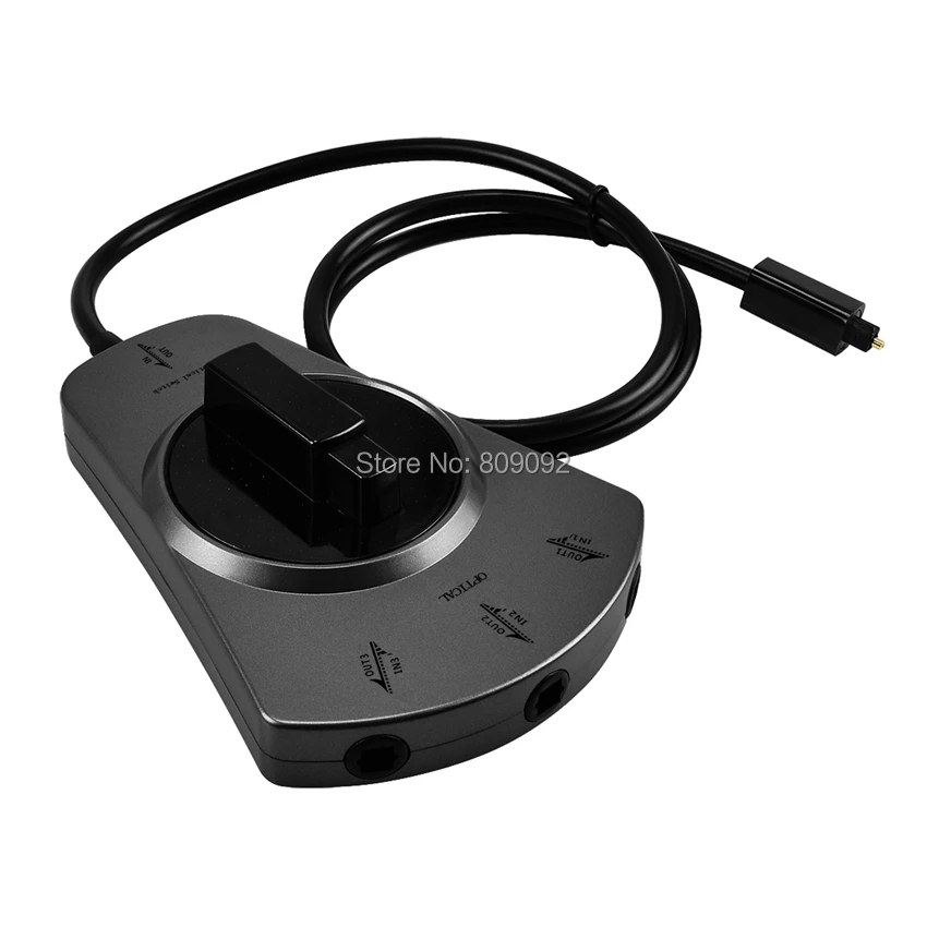 High quality Digital Optical Audio Switch SPDIF Toslink Cable 3-Way Switcher Adapter Selector Hub Box for DVD CD player-3