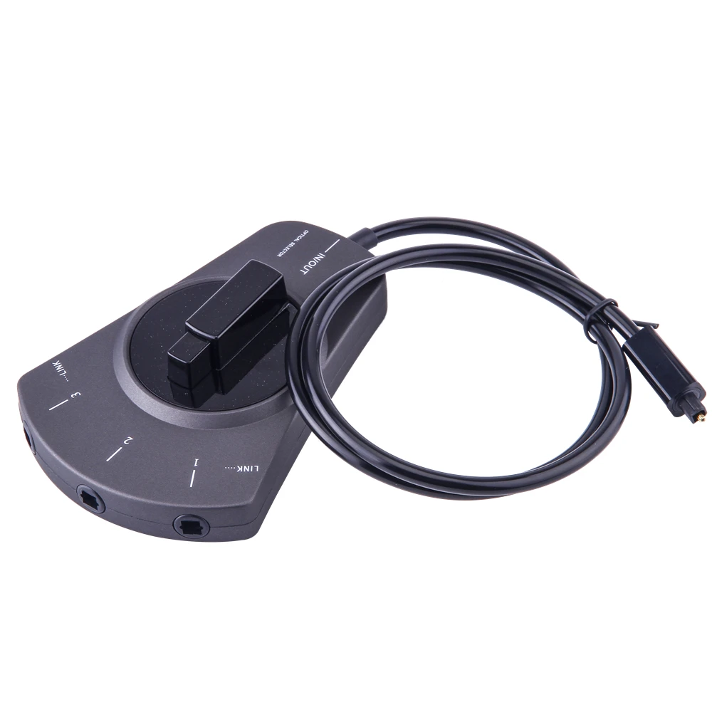 EMK 3-Way Digital Toslink Switch SPDIF Optical Audio Switch Toslink Cable Switcher Selector Hub Box for DVD CD player-3