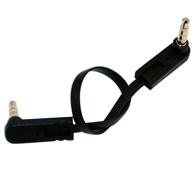 3.5mm male to male 4 pole 3 ring angled flat Audio Aux Auxiliary Cable 0.15m 1m-3