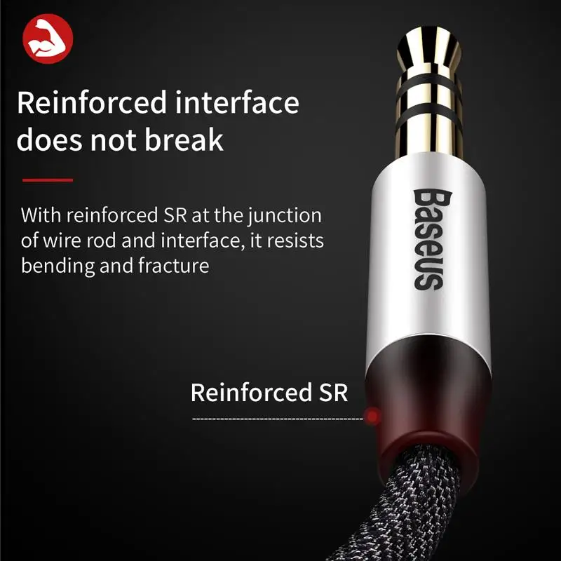 Baseus 3.5mm Jack Audio Cable Jack 3.5 mm Male to Male Audio Aux Cable For Samsung S10 Car Headphone Speaker Wire Line Aux Cord-4