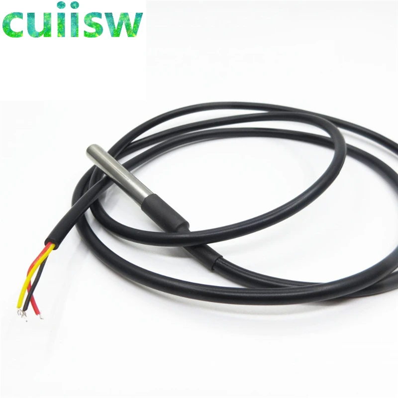 1pcs DS18B20 Stainless steel package 1 meters waterproof DS18b20 temperature probe temperature sensor 2M 18B20-3