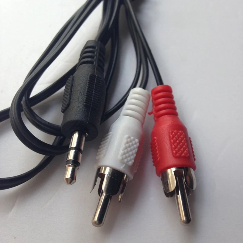 1m 3.5mm Jack Aux to 2 RCA Audio Video Cable Stereo Y Splitter Cable AV Adapter 2RCA Cord Wire For PC DVD TV VCR Speakers Camera-3